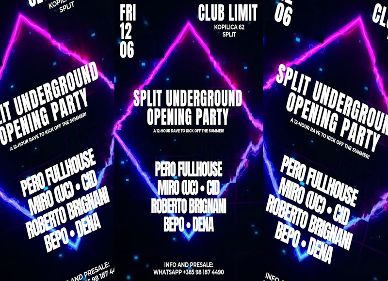 Split Underground Season Opening with Pero FH, Miro [UC] & more